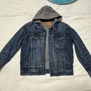 American Eagle Outfitters Hooded Denim Jacket